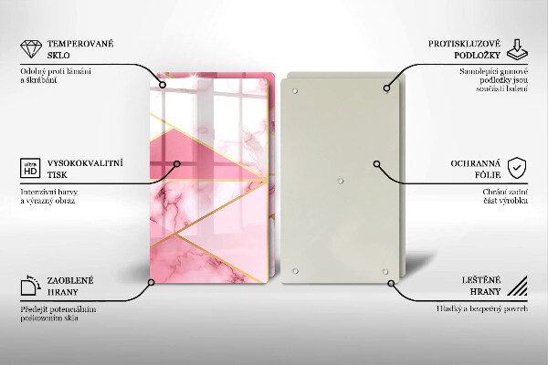 Üveg vágódeszka Geometrikus márvány