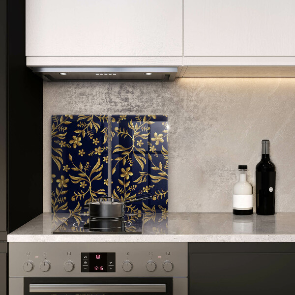 Üveg vágódeszka Arany virág motívum