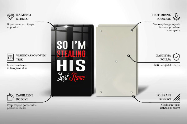 Üveg vágódeszka Felirat mondat minta