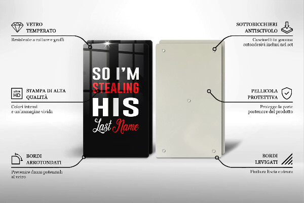 Üveg vágódeszka Felirat mondat minta