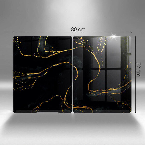 Üveg vágódeszka Fekete márvány