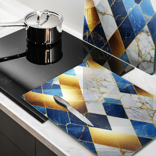 Üveg vágódeszka Arany márványrombuszok