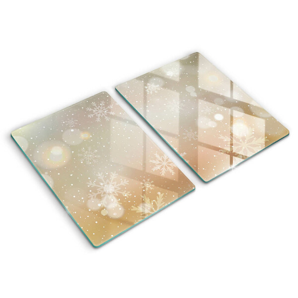 Üveg vágódeszka Hópelyhek