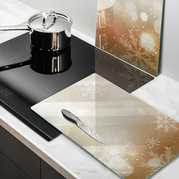 Üveg vágódeszka Hópelyhek