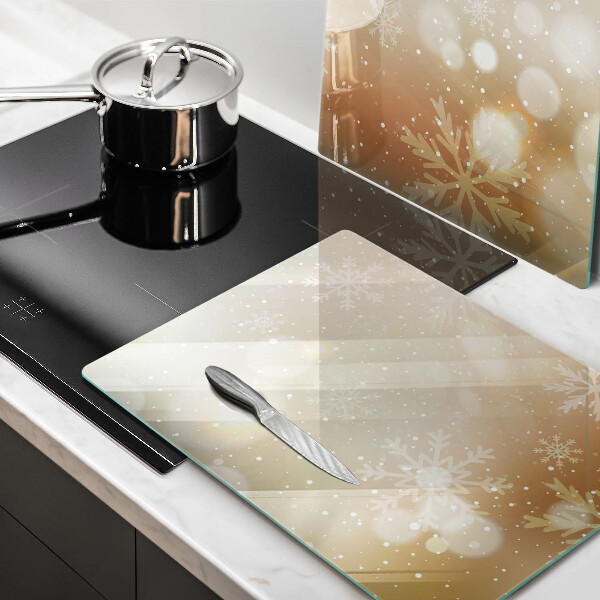 Üveg vágódeszka Hópelyhek