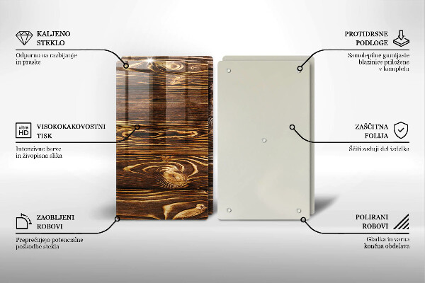 Üveg vágódeszka Fa textúra