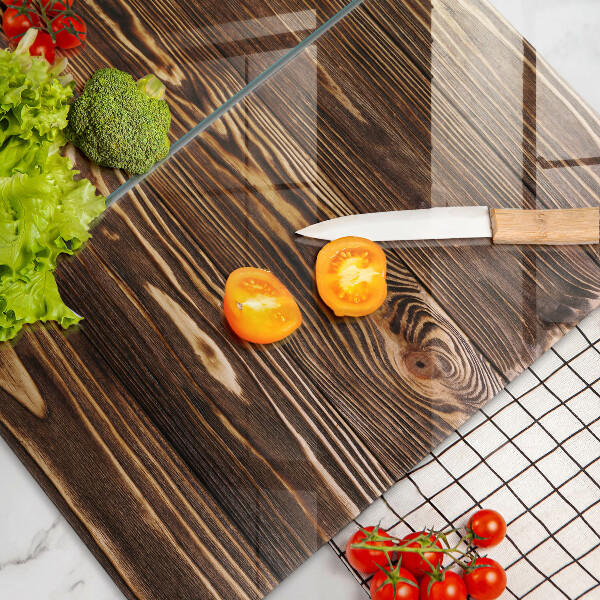 Üveg vágódeszka Fa textúra
