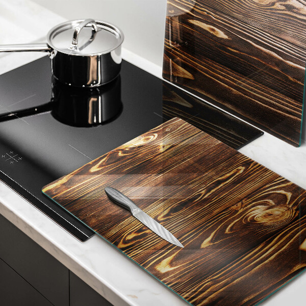 Üveg vágódeszka Fa textúra