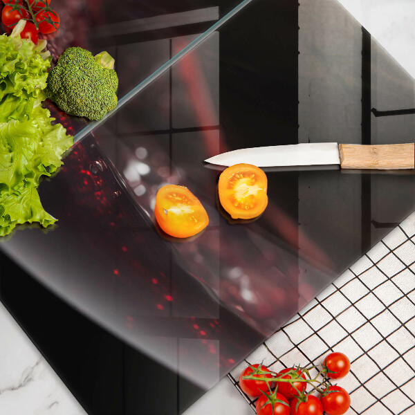 Üveg vágódeszka Vörösbor egy pohárban