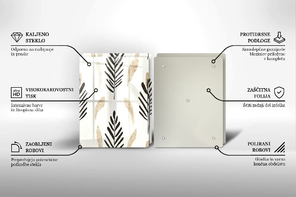 Üveg vágódeszka Boho növények