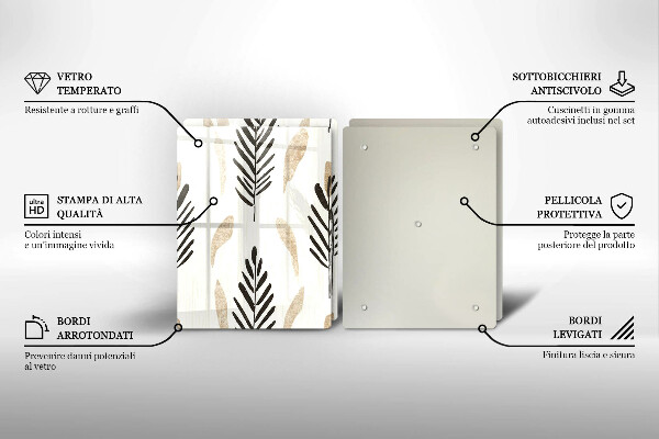 Üveg vágódeszka Boho növények