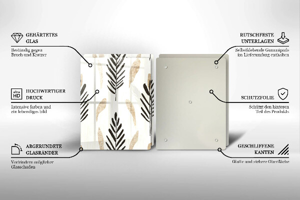 Üveg vágódeszka Boho növények