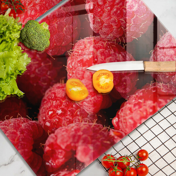 Üveg vágódeszka Málna gyümölcs