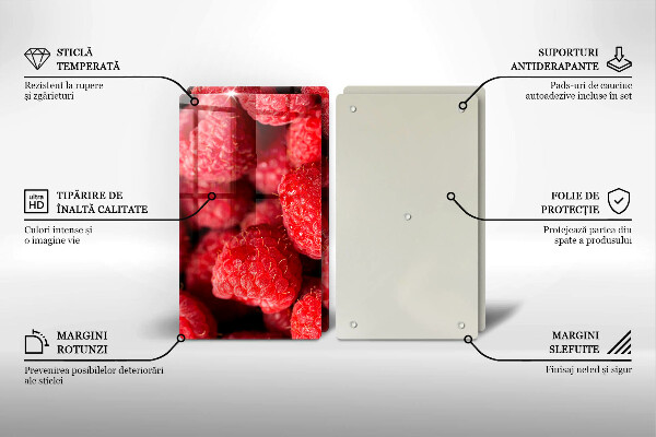 Üveg vágódeszka Málna gyümölcs