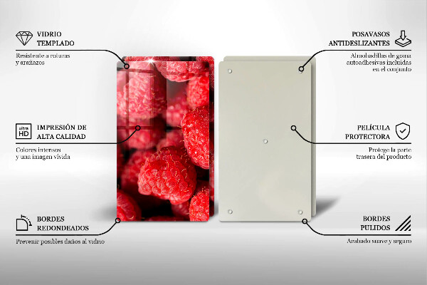 Üveg vágódeszka Málna gyümölcs