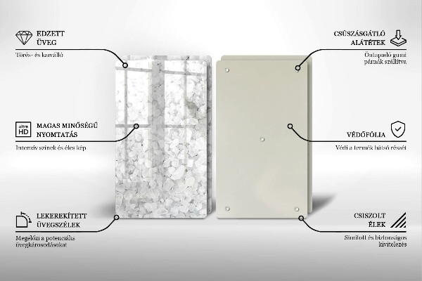 Üveg vágódeszka Só kristályok