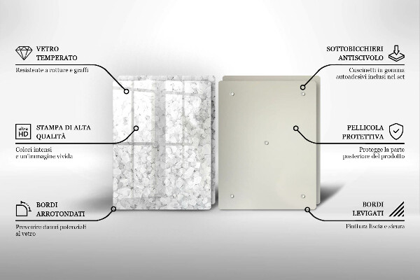 Üveg vágódeszka Só kristályok