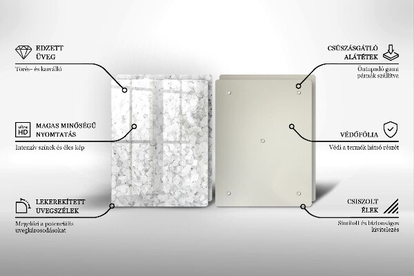 Üveg vágódeszka Só kristályok