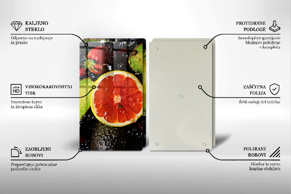 Üveg vágódeszka Gyümölcsök és zöldségek