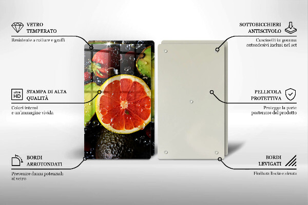 Üveg vágódeszka Gyümölcsök és zöldségek