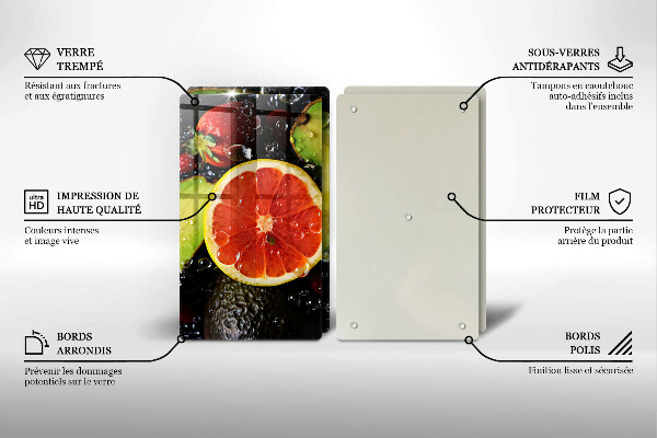 Üveg vágódeszka Gyümölcsök és zöldségek