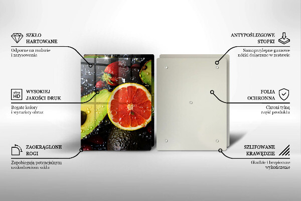 Üveg vágódeszka Gyümölcsök és zöldségek