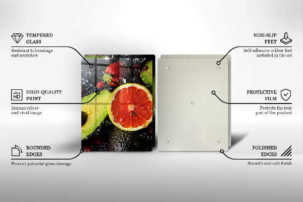 Üveg vágódeszka Gyümölcsök és zöldségek