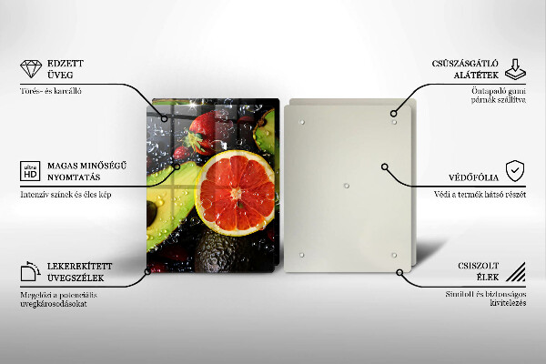 Üveg vágódeszka Gyümölcsök és zöldségek