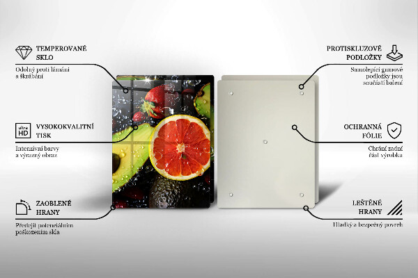 Üveg vágódeszka Gyümölcsök és zöldségek