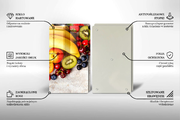 Üveg vágódeszka Ünnepi gyümölcsök