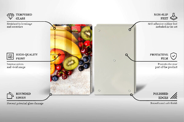 Üveg vágódeszka Ünnepi gyümölcsök