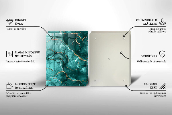 Üveg vágódeszka Kék márvány