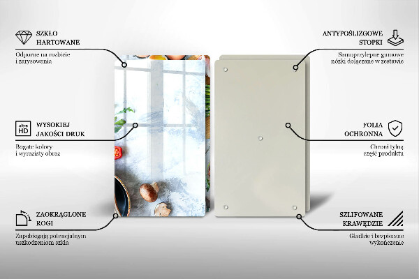 Üveg vágódeszka Hozzávalók a konyhában