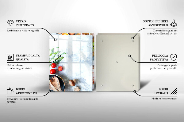 Üveg vágódeszka Hozzávalók a konyhában