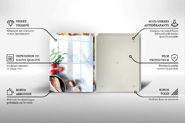 Üveg vágódeszka Hozzávalók a konyhában