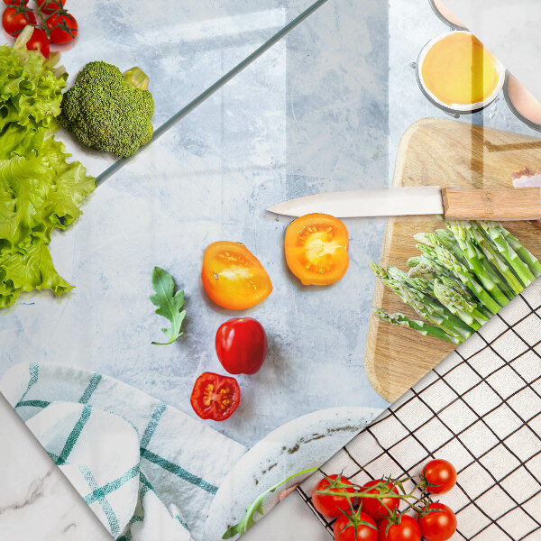 Üveg vágódeszka Hozzávalók a konyhában