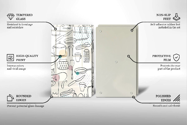 Üveg vágódeszka Konyhai kiegészítők