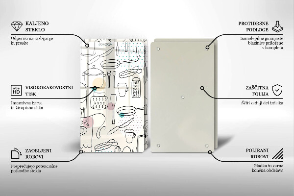 Üveg vágódeszka Konyhai kiegészítők