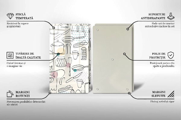 Üveg vágódeszka Konyhai kiegészítők