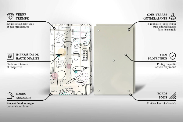 Üveg vágódeszka Konyhai kiegészítők