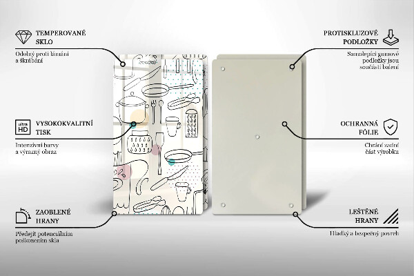 Üveg vágódeszka Konyhai kiegészítők