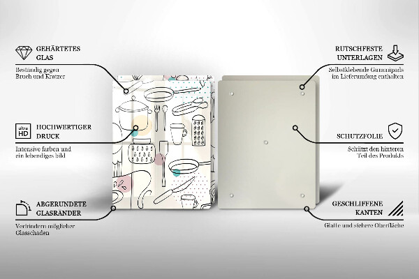 Üveg vágódeszka Konyhai kiegészítők