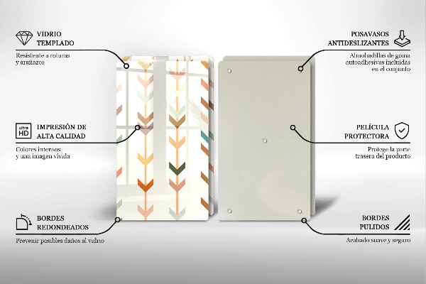 Üveg vágódeszka Geometriai elemek