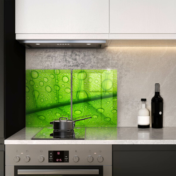 Üveg vágódeszka Közeli kép egy levélről