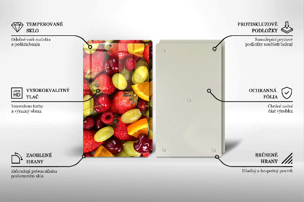 Üveg vágódeszka Nyári gyümölcsök