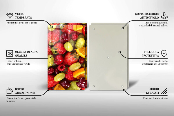 Üveg vágódeszka Nyári gyümölcsök