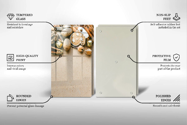 Üveg vágódeszka karácsonyi díszek