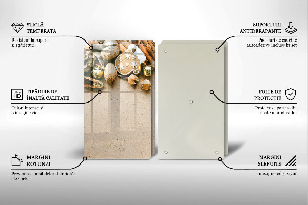 Üveg vágódeszka karácsonyi díszek