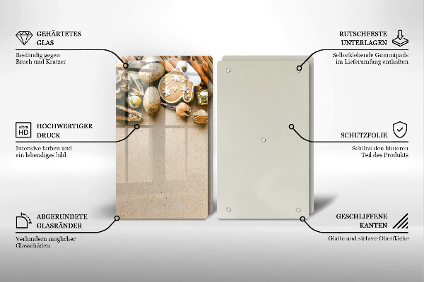 Üveg vágódeszka karácsonyi díszek