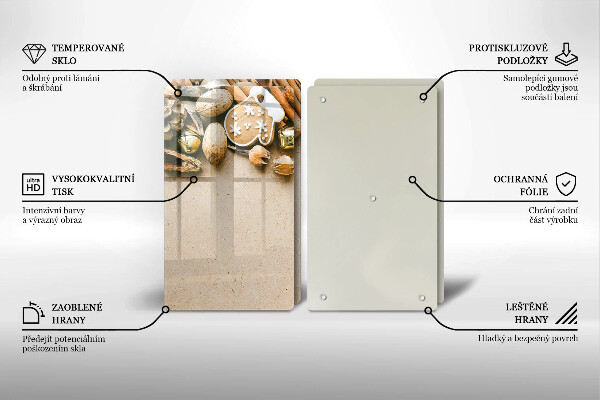 Üveg vágódeszka karácsonyi díszek